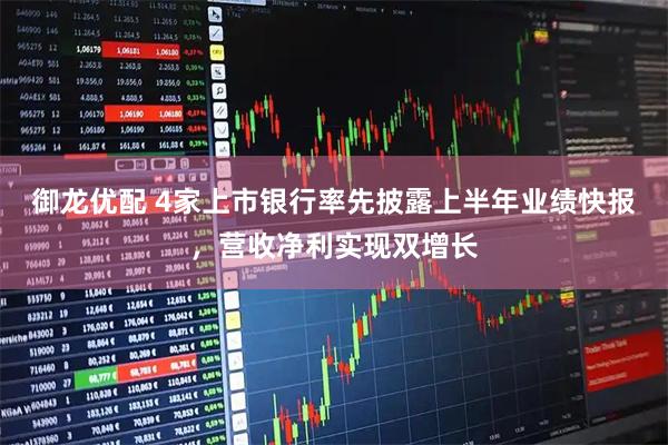 御龙优配 4家上市银行率先披露上半年业绩快报，营收净利实现双增长